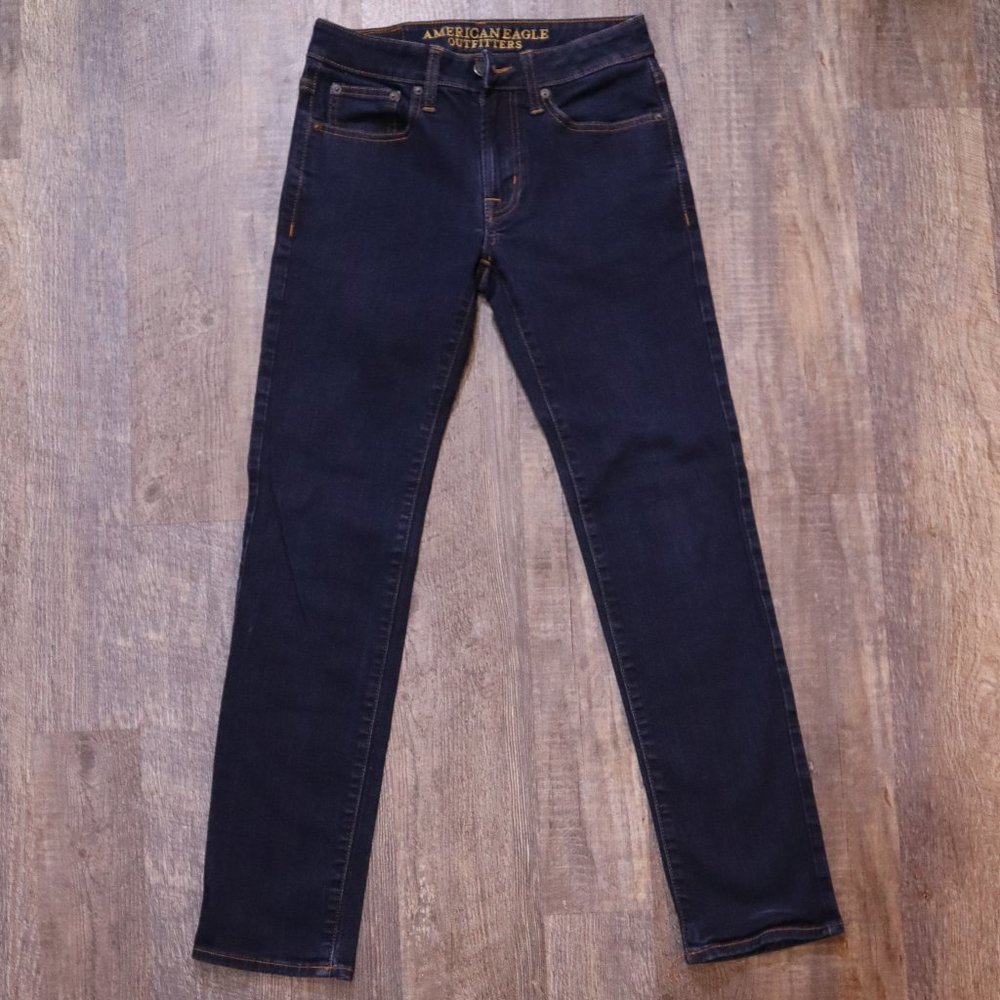 American Eagle Men's Pants, 28x32, Slim Straight, Extreme Flex, Dark Blue